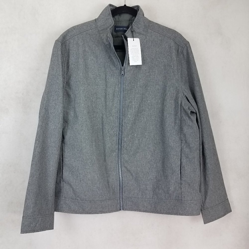 NEW Zachary Prell Men's XL Gray Oxford 3-in-1 Jacket Quilted Removable Vest Gray